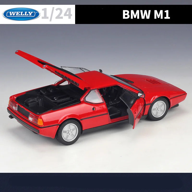 WELLY 1:24 BMW M1 Alloy Sports Car Model Diecast Metal Toy Classic Racing Car Model High Simulation Collection Children Toy Gift - IHavePaws