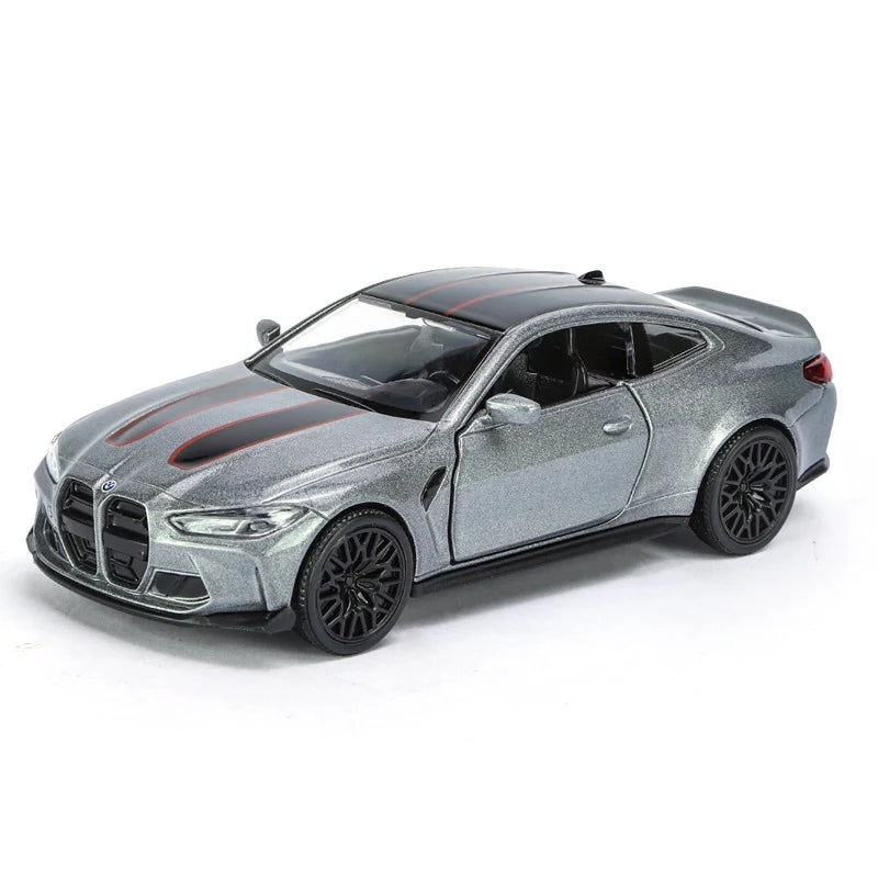 1:36 BMW M4 CSL M3 Alloy Sports Car Model Diecast Metal Racing Super Car Vehicles Model Simulation Collection Childrens Toy Gift M4 CSL Gray - IHavePaws