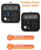 600W LifePo4 Power Station 595wh External Battery 100W Solar Generator Camping Portable Energy Storage System Fishing RV Outdoor - IHavePaws