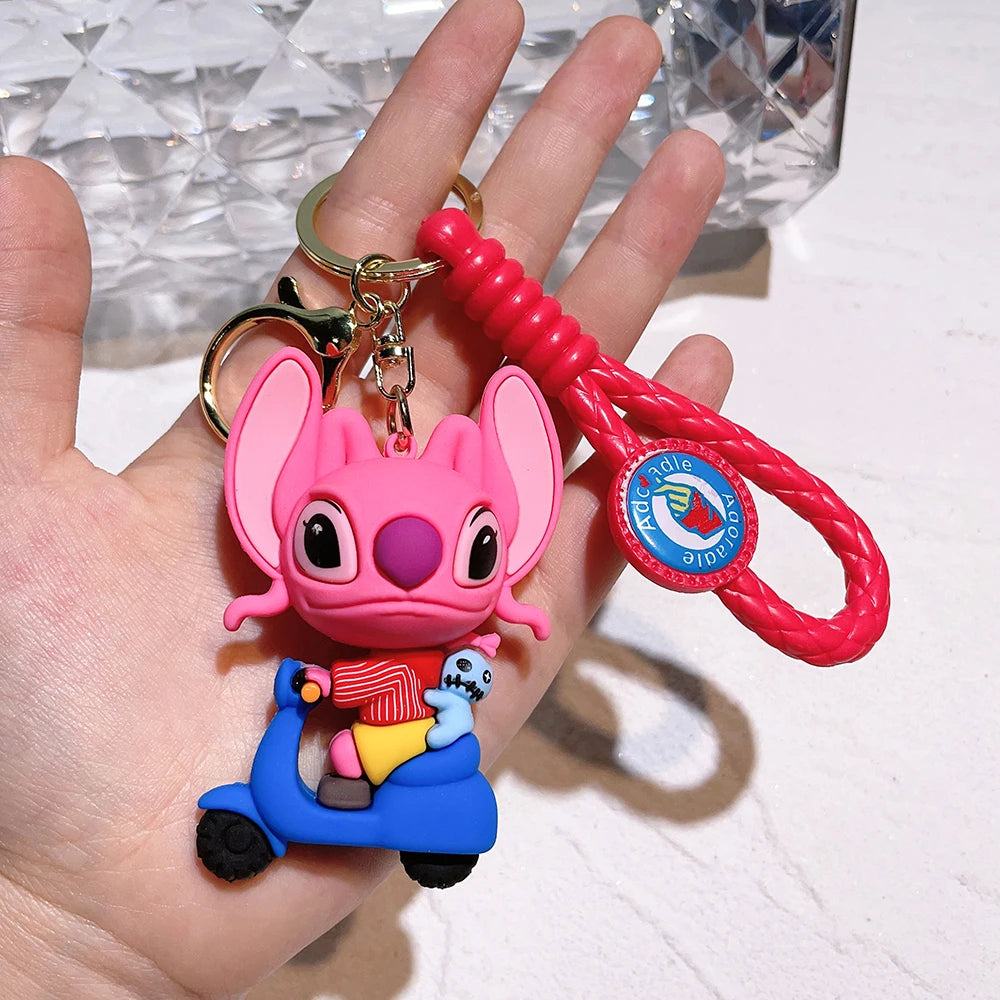 Wholesale Stitch Keychains Ilaveros Car Key Handbag Accessories Lilo Stitches Pink Angel Anime Keyring Christmas Gift style 1 - ihavepaws.com
