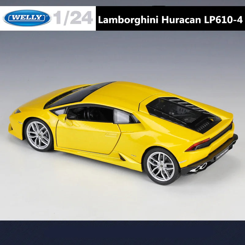 WELLY 1:24 Lamborghini Huracan LP610-4 Alloy Sports Car Model Diecasts Metal Toy Race Car Model Simulation Collection Kids Gifts - IHavePaws
