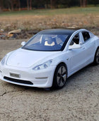 1:32 Tesla Model S 3 Alloy Car Model Simulation Diecasts Metal Toy Car Vehicles Model Collection Sound and Light Childrens Gifts Model 3 White - IHavePaws