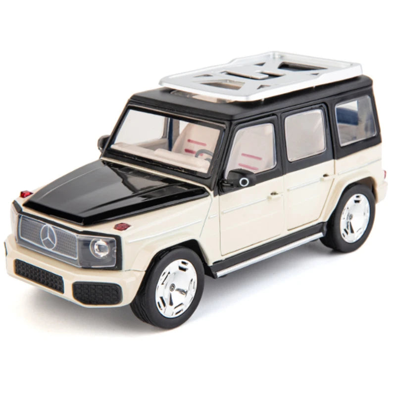 New 1:24 EQG New Energy Car Model Diecast Alloy Metal Toy Off-road Vehicles Car Model Simulation Sound and Light Childrens Gifts White - IHavePaws