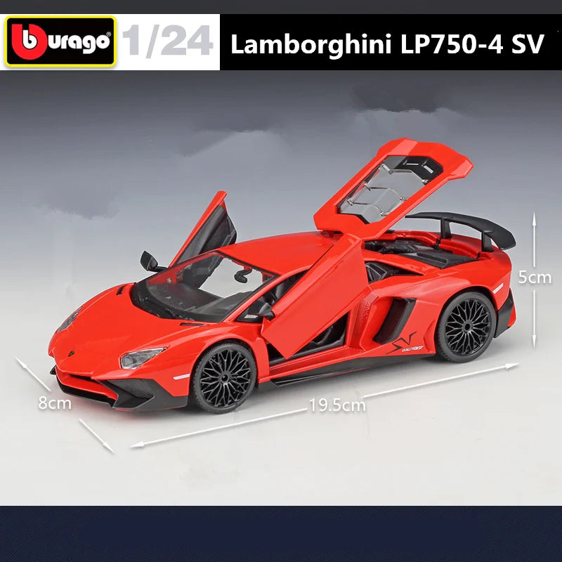 Bburago 1:24 Lamborghini Aventador LP750-4 SV Alloy Sports Car Model Diecasts Metal Toy Vehicles Car Model Simulation Kids Gifts - IHavePaws