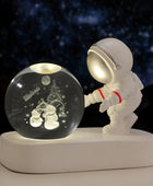 Creative Astronaut Starry Sky Walking Night Light Carved Crystal Ball Luminous Base Decoration G - IHavePaws