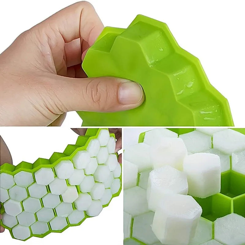 Honeycomb 37 Lattice Cube Tray Maker With Lid DIY Ice Mold - IHavePaws