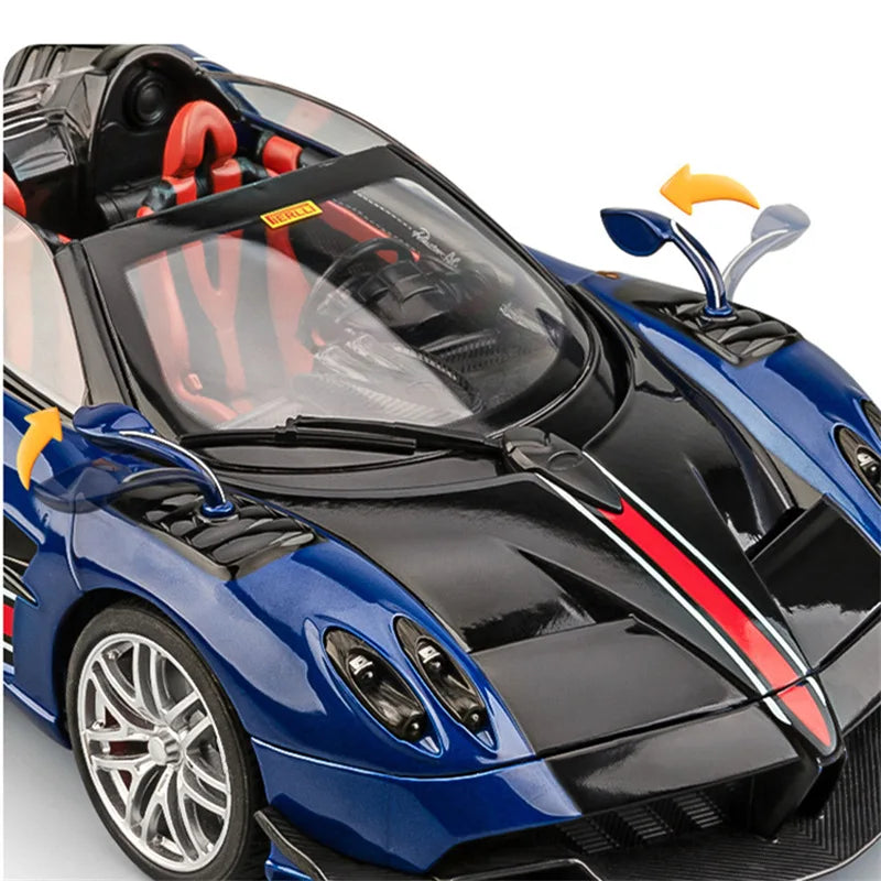 1:18 Pagani Huayra BC Alloy Sports Model Diecast Metal Racing Car Vehicles Model Collection Sound Light Simulation Kids Toy Gift - IHavePaws