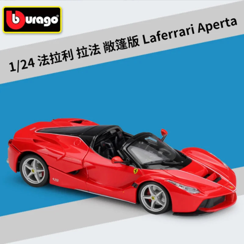 Bburago 1:24 Ferrari LaFerrari Alloy Sports Car Model Diecasts Metal Toy Racing Car Model Simulation Collection Childrens Gifts Open red - IHavePaws