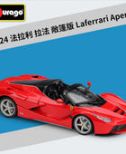 Bburago 1:24 Ferrari LaFerrari Alloy Sports Car Model Diecasts Metal Toy Racing Car Model Simulation Collection Childrens Gifts Open red - IHavePaws