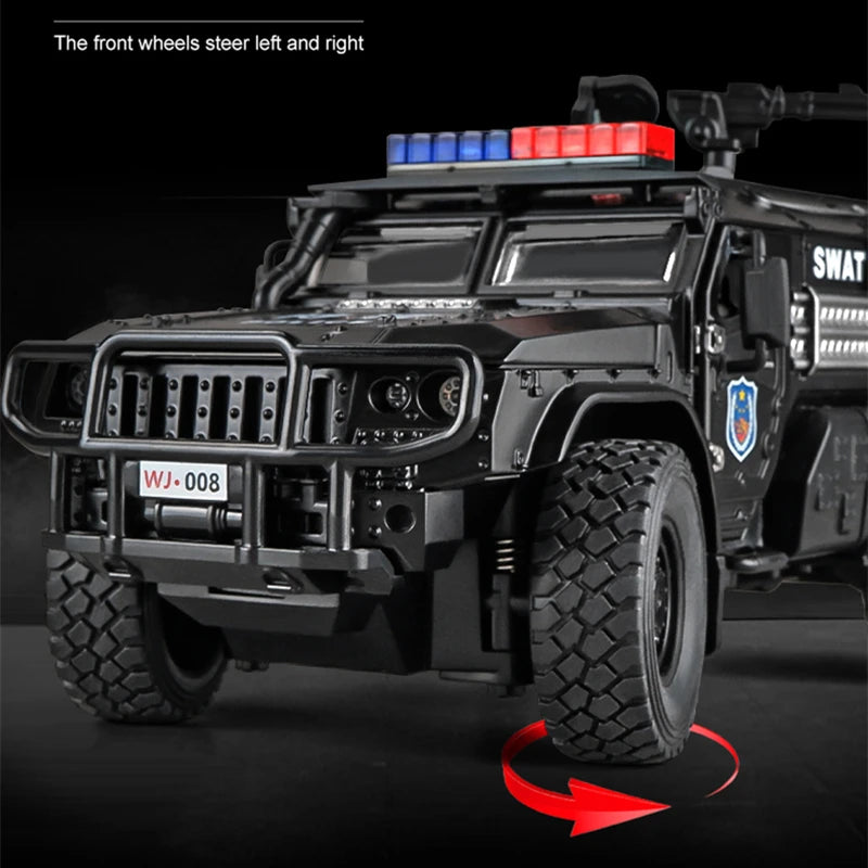 1:32 Alloy Tiger Armored Car Truck Model Diecasts Off-road Vehicles Model Metal Police Explosion Proof Car Model Kids Toys Gifts - IHavePaws