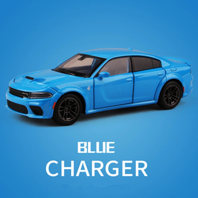 1:32 DODGE Charger SRT Hellcat Alloy Sport Car model Diecasts & Toy Muscle Vehicle Car Model Simulation Collection Kids Toy Gift Blue - IHavePaws