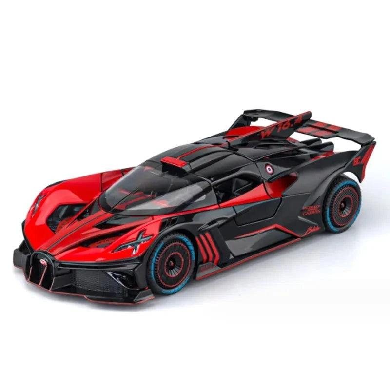 1:24 Bugatti Bolide Alloy Sports Car Model Diecasts & Toy Vehicles Metal Concept Car Model Simulation Sound Light Kids Toy Gift Red - IHavePaws