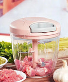 500/900ML Manual Meat Mincer Garlic Chopper 900ml-Pink - IHavePaws