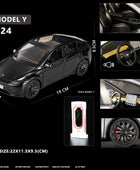1:24 Tesla Model Y SUV Alloy Car Model Diecast Metal Toy Vehicles Car Model Simulation Collection Sound and Light Childrens Gift Model Y Black 1 - IHavePaws