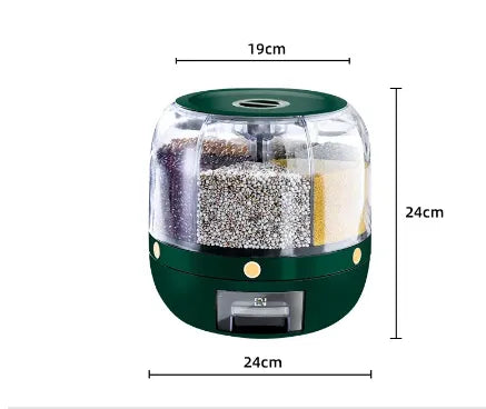 360 Degree Rotating Rice Dispenser Green - IHavePaws
