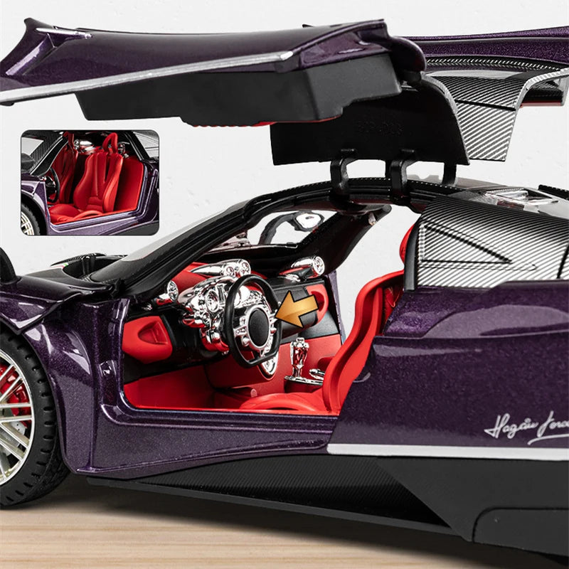 Large Size 1/18 Pagani Huayra Dinastia Alloy Sports Car Model Diecasts Metal Racing Car Model Sound and Light Childrens Toy Gift - IHavePaws