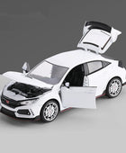 1:24 HONDA CIVIC TYPE-R Alloy Car Model Diecast Toy Metal Sports Car Vehicles Model Sound and Light Collection Children Toy Gift White - IHavePaws