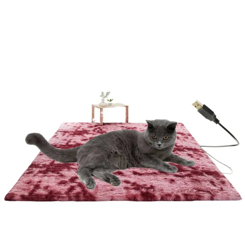 Pet Electric Heat Pad Constant Temperature Waterproof Scratchproof Leakproof USB square pink white heating pad - ihavepaws.com