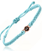 Projection Jewelry Classic Hand-Woven Ropes Custom Bracelets With Personalized Photos Suitable For Holiday Commemorative Gifts Green plus rose gold - IHavePaws
