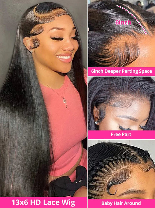 Wear and Go Glueless Wigs Human Hair Pre Plucked Pre Cut for Beginners Straight 13x6 Lace Wigs Human Hair for Women On Sale