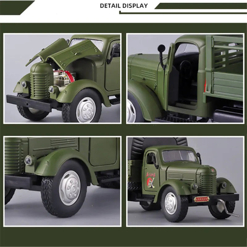 1/24 CA10 Alloy Tactical Truck Armored Car Model Military Personnel Carrier Transport Vehicles Model Sound Light - IHavePaws