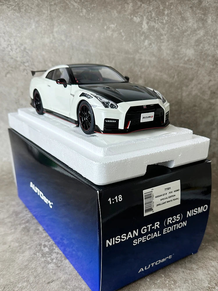 AUTOart 1:18 Nissan GT-R35 NISMO 2022 SPECIAL EDITION Sports car scale model WHITE 77501 - IHavePaws