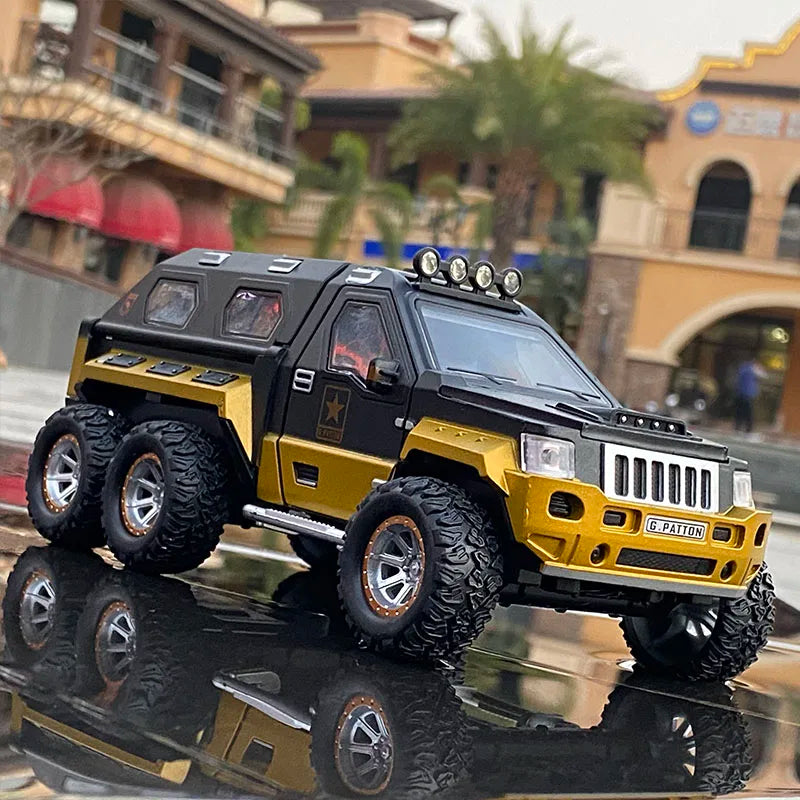 1:24 Alloy Military Armored Car Model Diecast Toy Missile Off-road Vehicle Model Explosion Proof Car Model Sound Light Kids Gift
