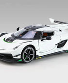 1:24 Koenigsegg Jesko Attack Alloy Racing Car Model Diecasts Metal Sports Car Vehicles Model Sound and Light Childrens Toys Gift White - IHavePaws