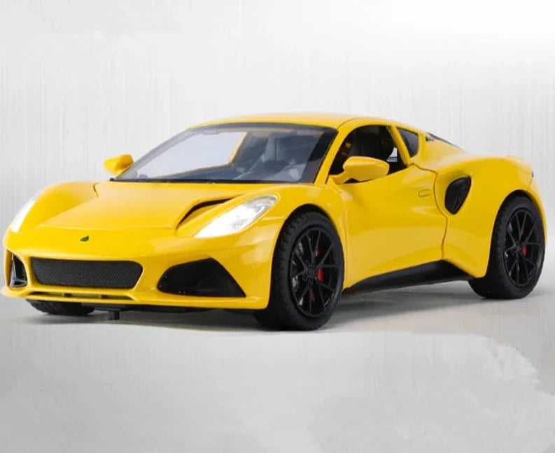1:24 Lotus Emira Alloy Sports Car Model Diecasts Metal Racing Car Vehicles Model Simulation Sound Light Collection Kids Toy Gift Yellow - IHavePaws
