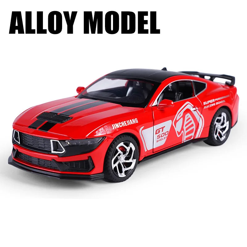 New 1:32 Mustang Shelby GT500 Alloy Sports Car Model Diecast Metal Racing Car Vehicles Model Simulation Collection Kids Toy Gift Red - IHavePaws
