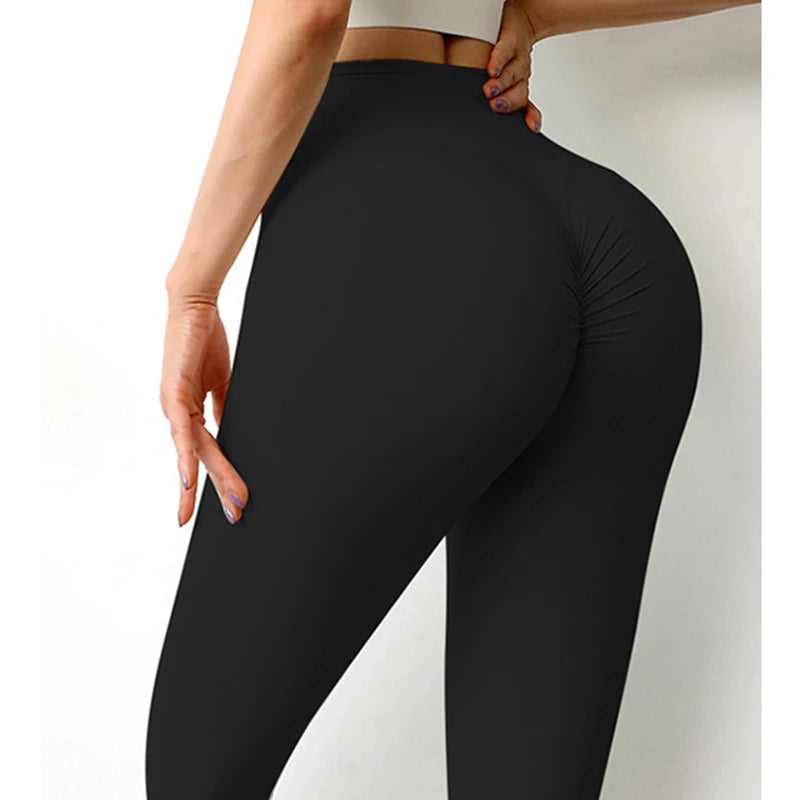 Women Scrunch Butt Yoga Pant Naked-Feel Fabric Sport Gym Leggings Femme High Waist Fitness Workout Pants Elastic Push Up Tights black / L - IHavePaws