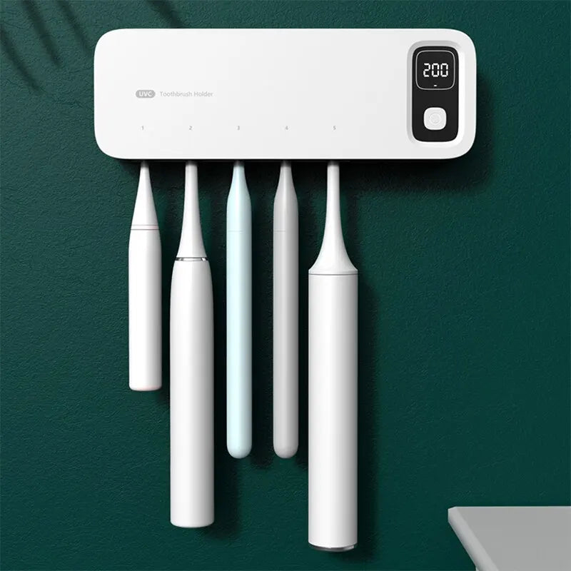 UV Toothbrush Sterilizer with Wall-mounted Holder White - IHavePaws