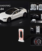 1:24 Tesla Model Y Model 3 Tesla Model S Alloy Die Cast Toy Car Model Sound and Light Roadster White - IHavePaws