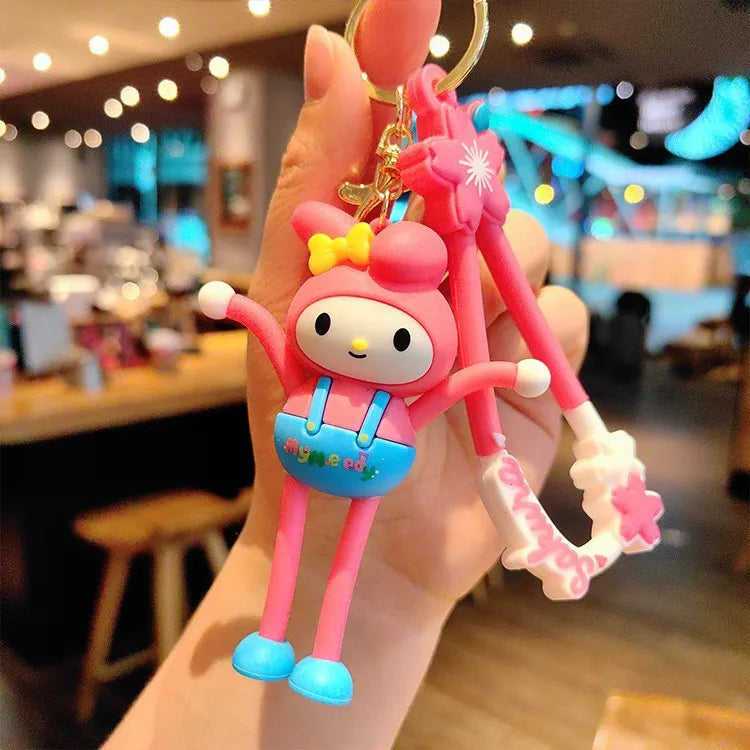 Sanrio Anime Action Figure Keychain Bag Pendant Hello Kitty Melody Kuromi Cinnamoroll Doll Pendant Couple Car Key Chain Kid Gift style 1 / CHINA - ihavepaws.com