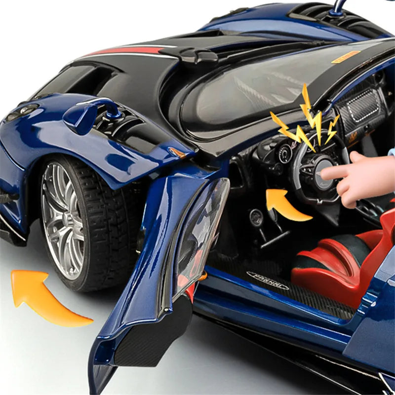 1:18 Pagani Huayra BC Alloy Sports Model Diecast Metal Racing Car Vehicles Model Collection Sound Light Simulation Kids Toy Gift - IHavePaws