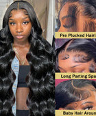 Hd 180 Density 13x4 Lace Frontal Human Hair Wigs Brazilian Body Wave 13x6 Lace Front Wig 32 Inch Remy For Black Woman