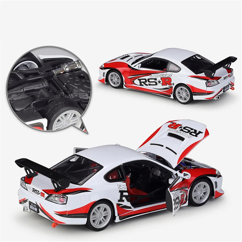 Welly 1:24 Nissan S15 RSR Alloy Track Racing Car Model Diecasts Metal Sports Car Model Simulation Collection Childrens Toys Gift - IHavePaws