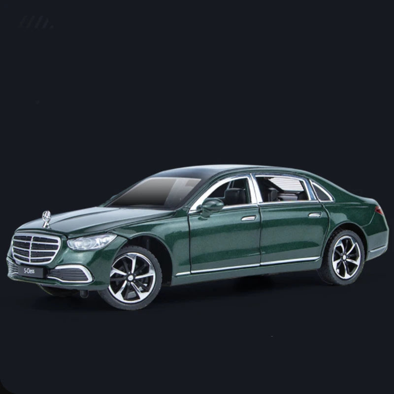 1:22 Maybach S400 Alloy Luxy Car Model Diecasts Metal Metal Toy Vehicles Car Model High Simulation Sound and Light Kids Toy Gift S400 Green - IHavePaws