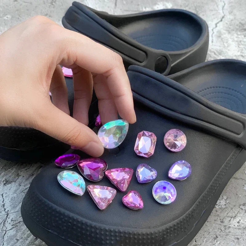 Shoe Charm for Crocs DIY Pins Sparkling Crystal Gems Decoration Buckle for Croc Charms Set Accessories Kids Girls Gift - IHavePaws