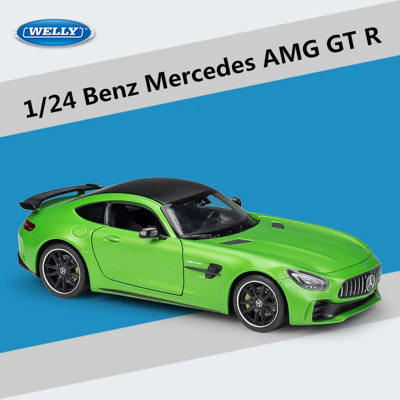 Welly 1:24 Mercedes Benz AMG GT R Alloy Sports Car Model Diecasts Metal Toy Racing Car Vehicles Model Simulation Childrens Gifts Green - IHavePaws