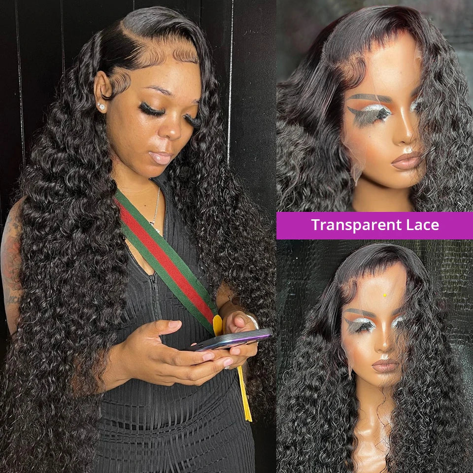 Deep Curly Lace Front Human Hair Wigs For Women PrePlucked Brazilian 13x4 13X6 Deep Wave Frontal Wig 4X4 Lace Closure Wig