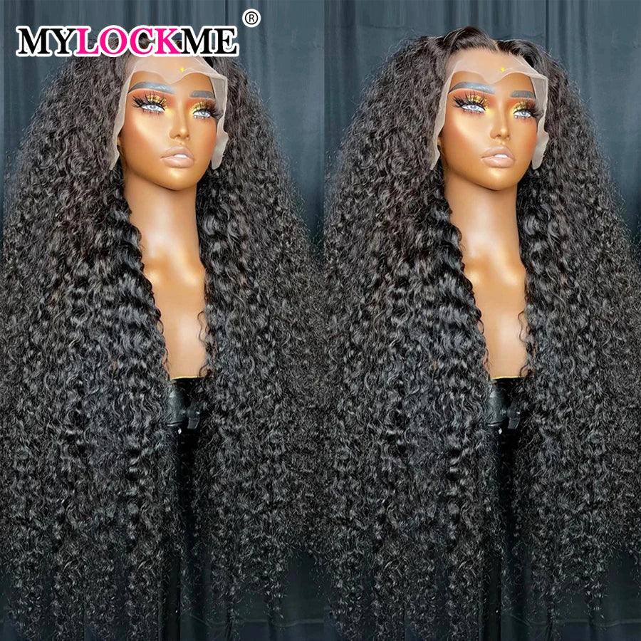 Curly Lace Front Wig Human Hair 13x4 Kinky Curly Lace Frontal Wig Brazilian Transparent Lace Wigs 200 Density Brazilian MYLOCKME