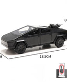 1:24 Tesla Model Y Model 3 Tesla Model S Alloy Die Cast Toy Car Model Sound and Light Cybertruck Black - IHavePaws