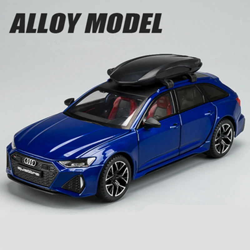 1/24 Audi RS6 Avant Station Wagon Alloy Track Racing Car Model Diecast Metal Sports Car B Blue - IHavePaws