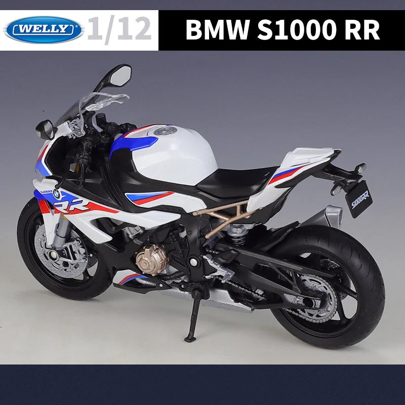 WELLY 1:12 BMW S1000RR Alloy Sports Motorcycle Model Diecast Metal Toy Street Racing Motorcycle Model Collection Childrens Gifts
