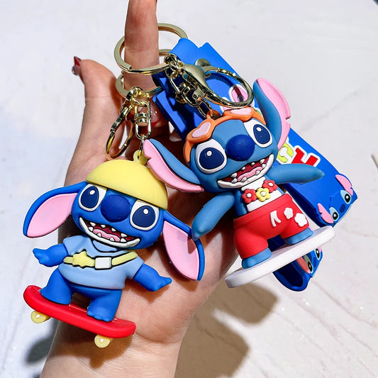 Anime Lilo and Stitch Cartoon Anime Pendant Pvc Keychain Holder Car Keyring Mobile Phone Bag Hanging Jewelry Kids Gifts - ihavepaws.com
