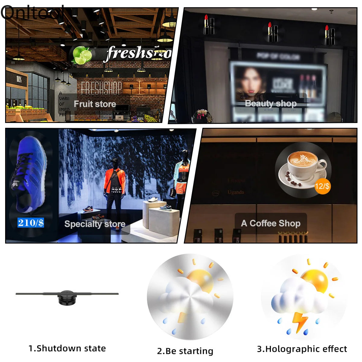 42-100CM 3D Fan Hologram Projector Wifi Display Advertising Logo Light Led Sign Holographic Lamp Three-Dimensional Projectors - IHavePaws