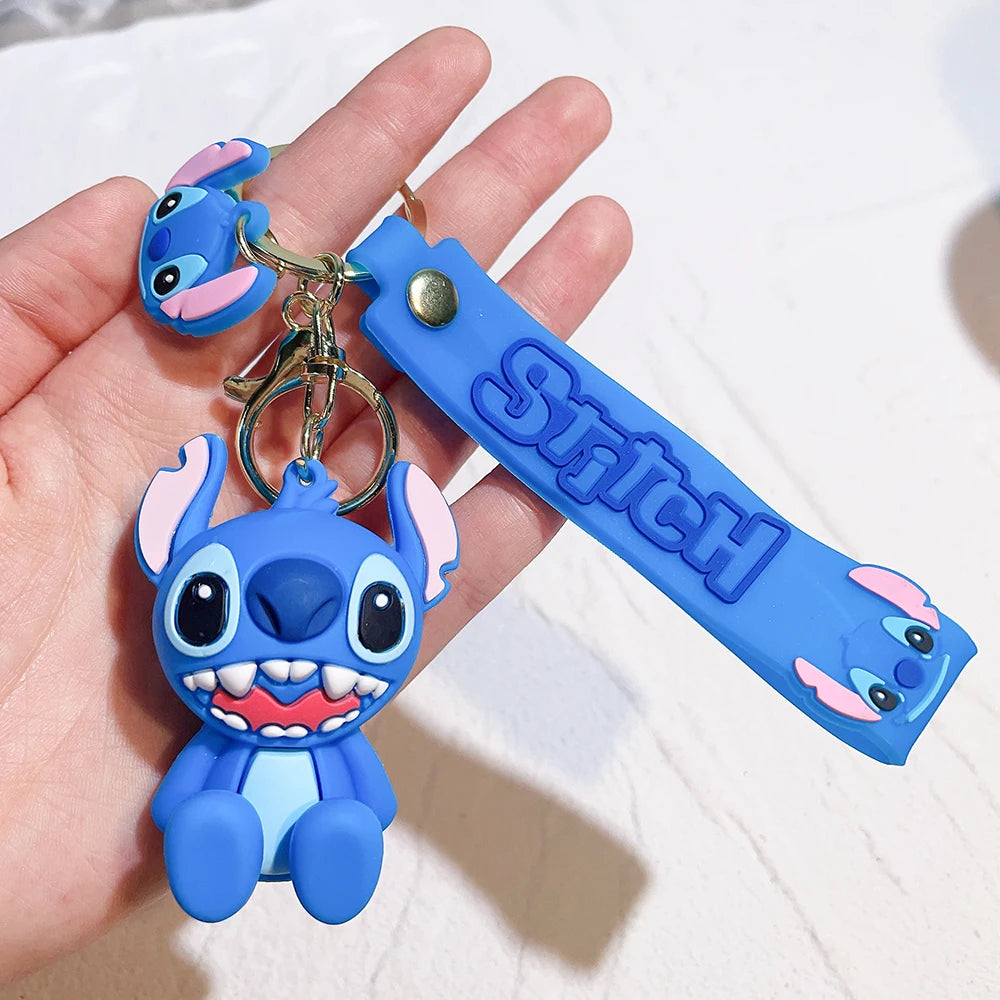 Anime Mickey Minnie Donald Duck Stitch Alloy Silicone Keychain Accessories Pendant Bag Key Ring Pendant Birthday Gifts style 6 - ihavepaws.com
