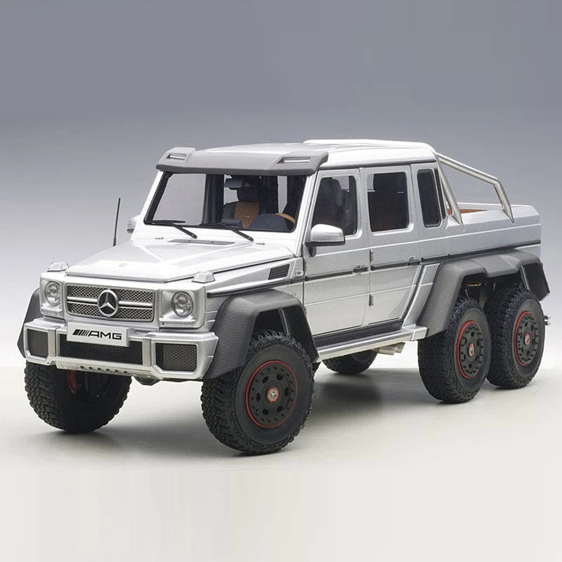 AUTOart 1:18 Benz G63 AMG 6X6 SUV Off-road vehicle Car Scale model Silver (76301) - IHavePaws