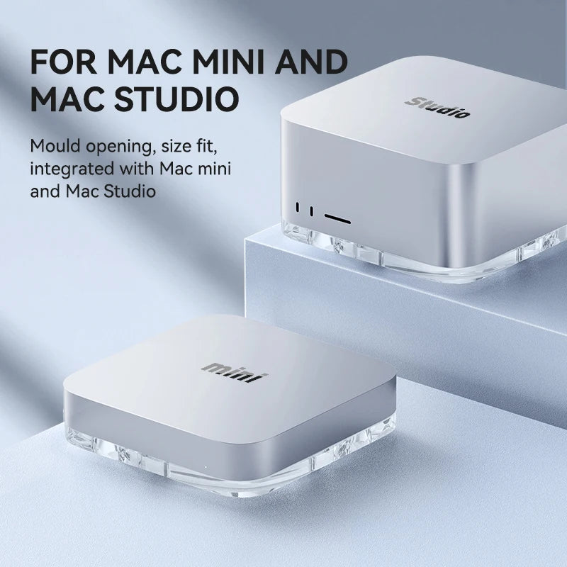 Hagibis Desktop Dustproof Stand for Mac Mini and Mac Studio Transparent acrylic Holder Cooling Heat Disspation Mount Accessories - IHavePaws